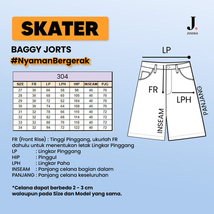 JINISO - Jorts Baggy Short Jeans 304 SKATER