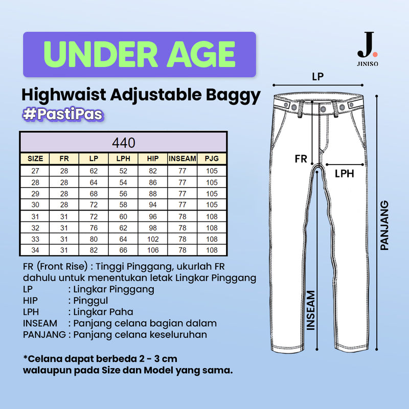 JINISO - Highwaist Adjustable Baggy Jeans 440 UNDER AGE
