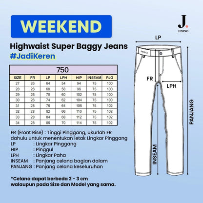 JINISO - Highwaist Oversize Baggy Loose Jeans 750 WEEKEND