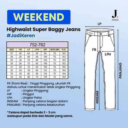 JINISO - Highwaist Oversize Baggy Loose Jeans 752 WEEKEND