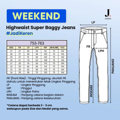 JINISO - Highwaist Oversize Baggy Loose Jeans 753 WEEKEND