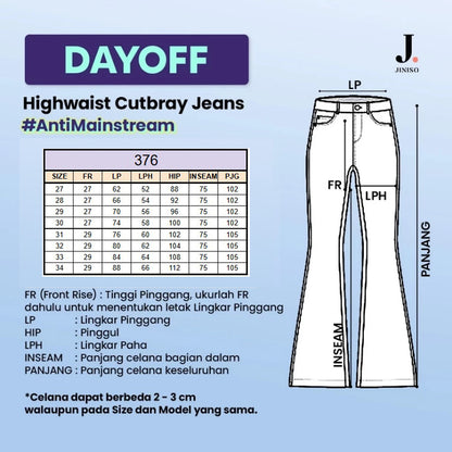 JINISO - Highwaist Flare Cutbray Jeans 376 DAYOFF