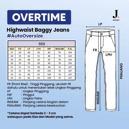 JINISO - Ultra Highwaist Baggy Loose Jeans 669 OVERTIME