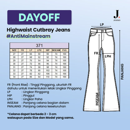 JINISO - Highwaist Flare Cutbray Jeans 371 DAYOFF