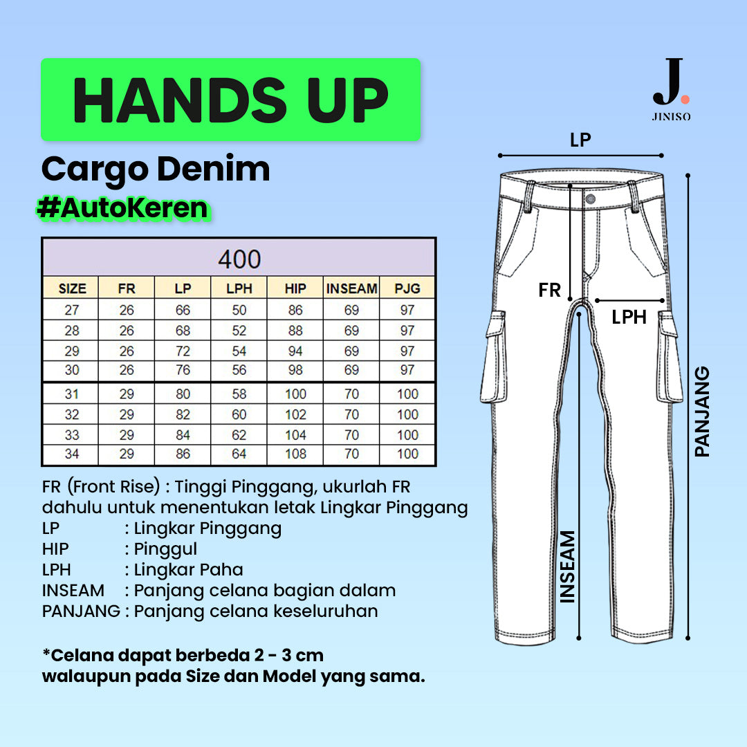 JINISO Loose Cargo Denim Jeans Pria 400