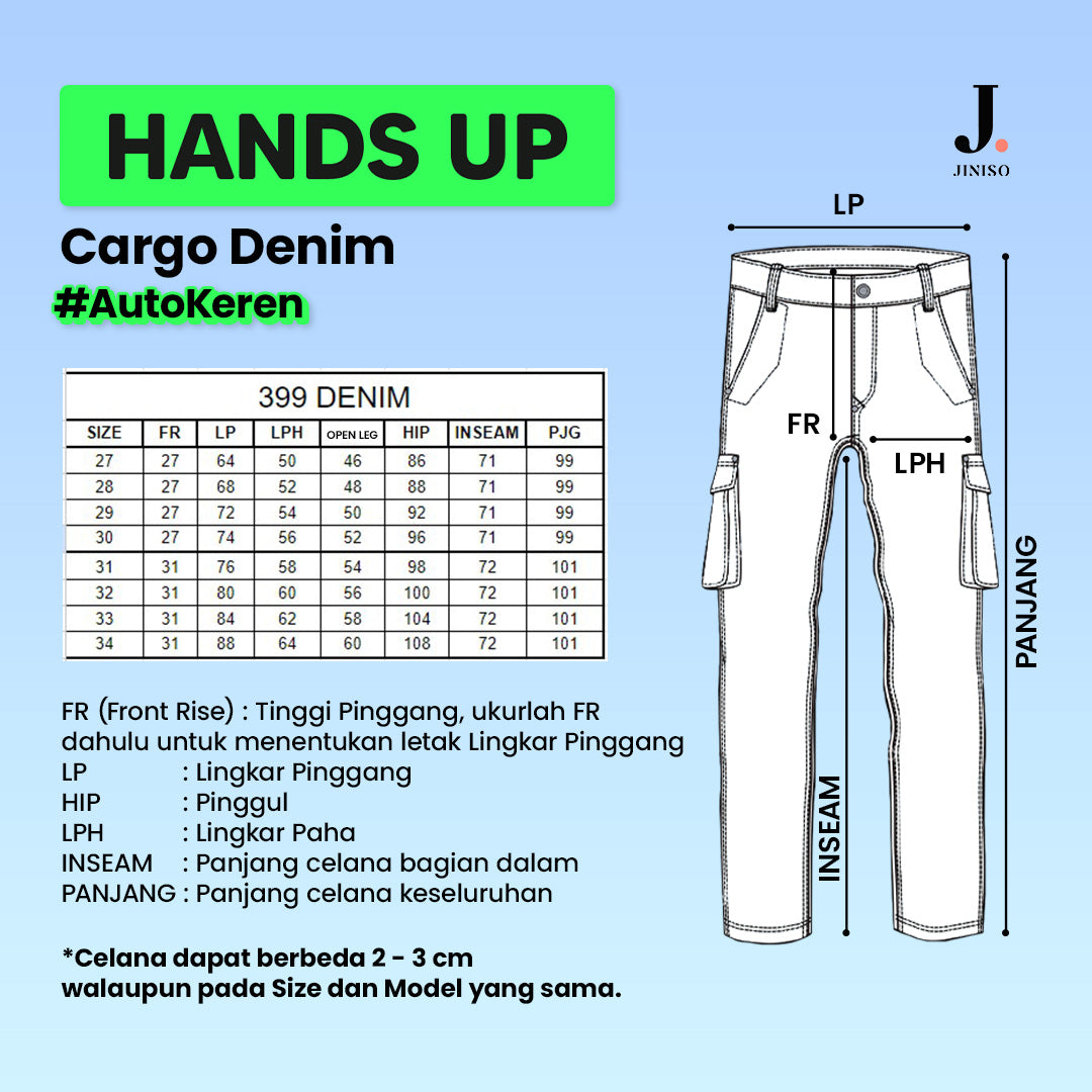 JINISO Loose Cargo Denim Jeans Pria 399