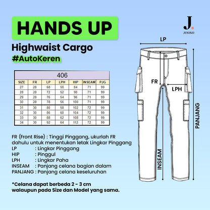 JINISO - Highwaist Cargo Loose Jeans 406 HANDS UP