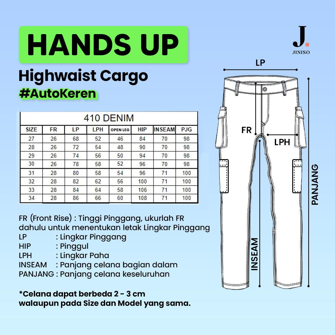 JINISO Cargo Baggy Denim Jeans Pria 410