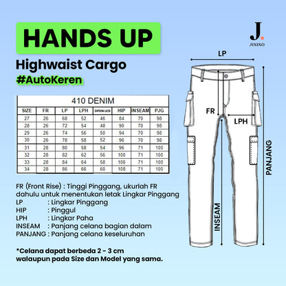 JINISO Cargo Baggy Denim Jeans Pria 410