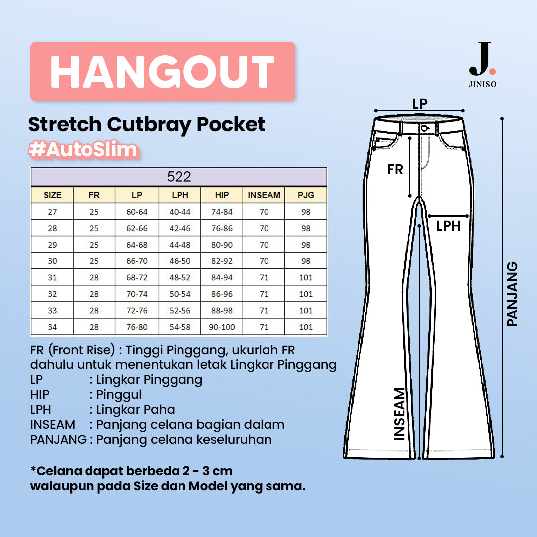 JINISO - Highwaist Stretch Cutbray Jeans 522 HANGOUT