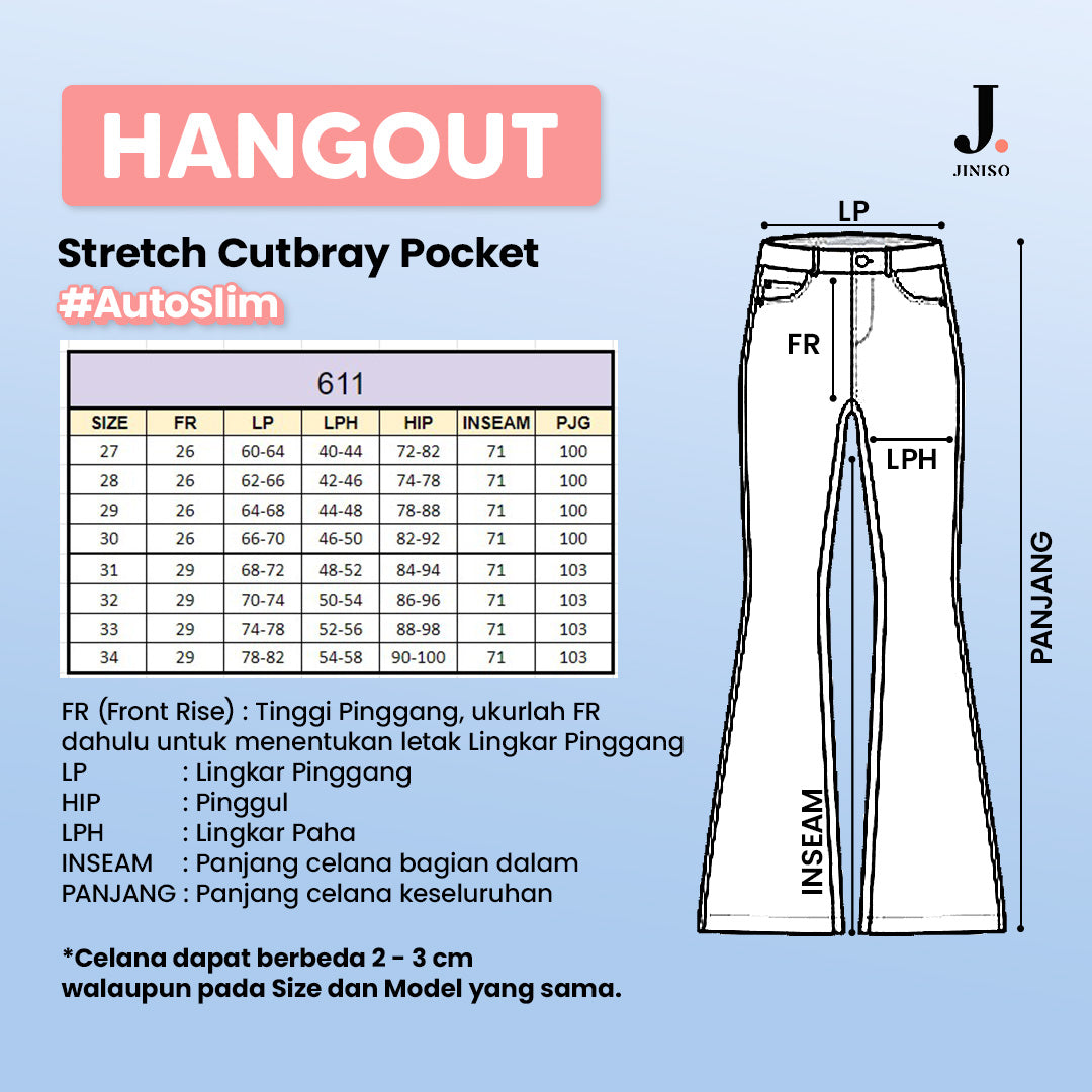 JINISO - Ultra Highwaist Cutbray Stretch Jeans 611 HANGOUT