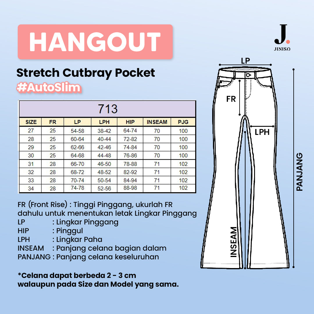 JINISO - Highwaist Stretch Cutbray Pocket Jeans 713 HANGOUT