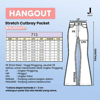 JINISO - Highwaist Stretch Cutbray Pocket Jeans 713 HANGOUT