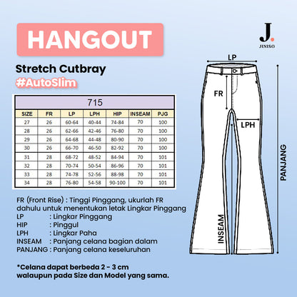 JINISO - Highwaist Stretch Cutbray Pocket Jeans 715 HANGOUT