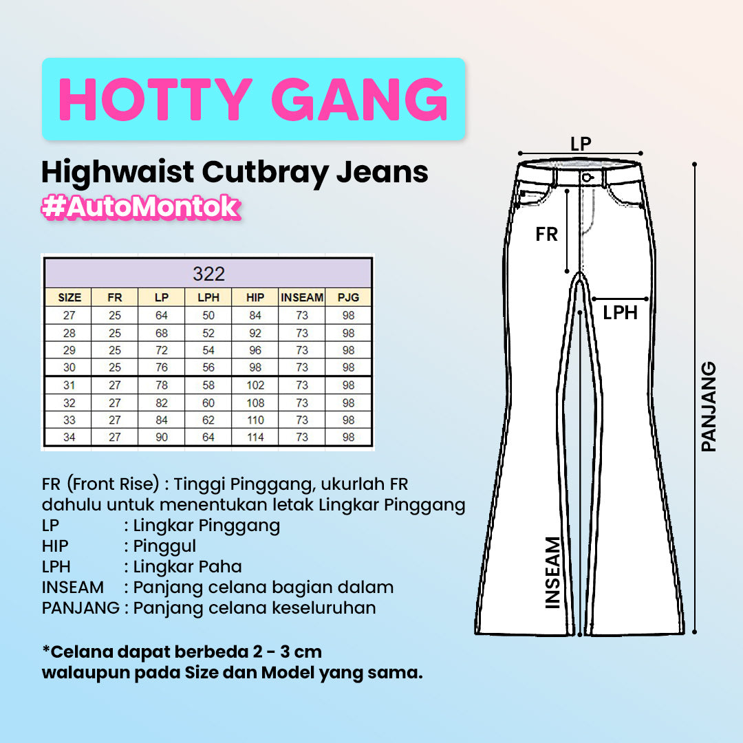 JINISO - HW Cutbray Jeans 322 HOTTY GANG