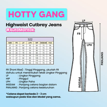 JINISO - HW Cutbray Jeans 322 HOTTY GANG