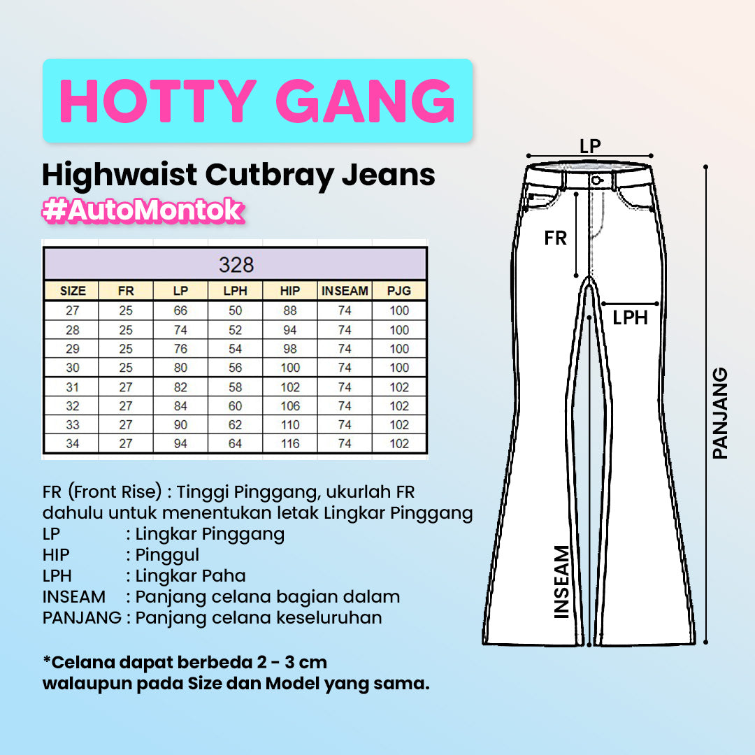 JINISO - HW Cutbray Jeans 328 HOTTY GANG