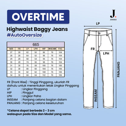 JINISO - Ultra Highwaist Baggy Loose Jeans 665 OVERTIME