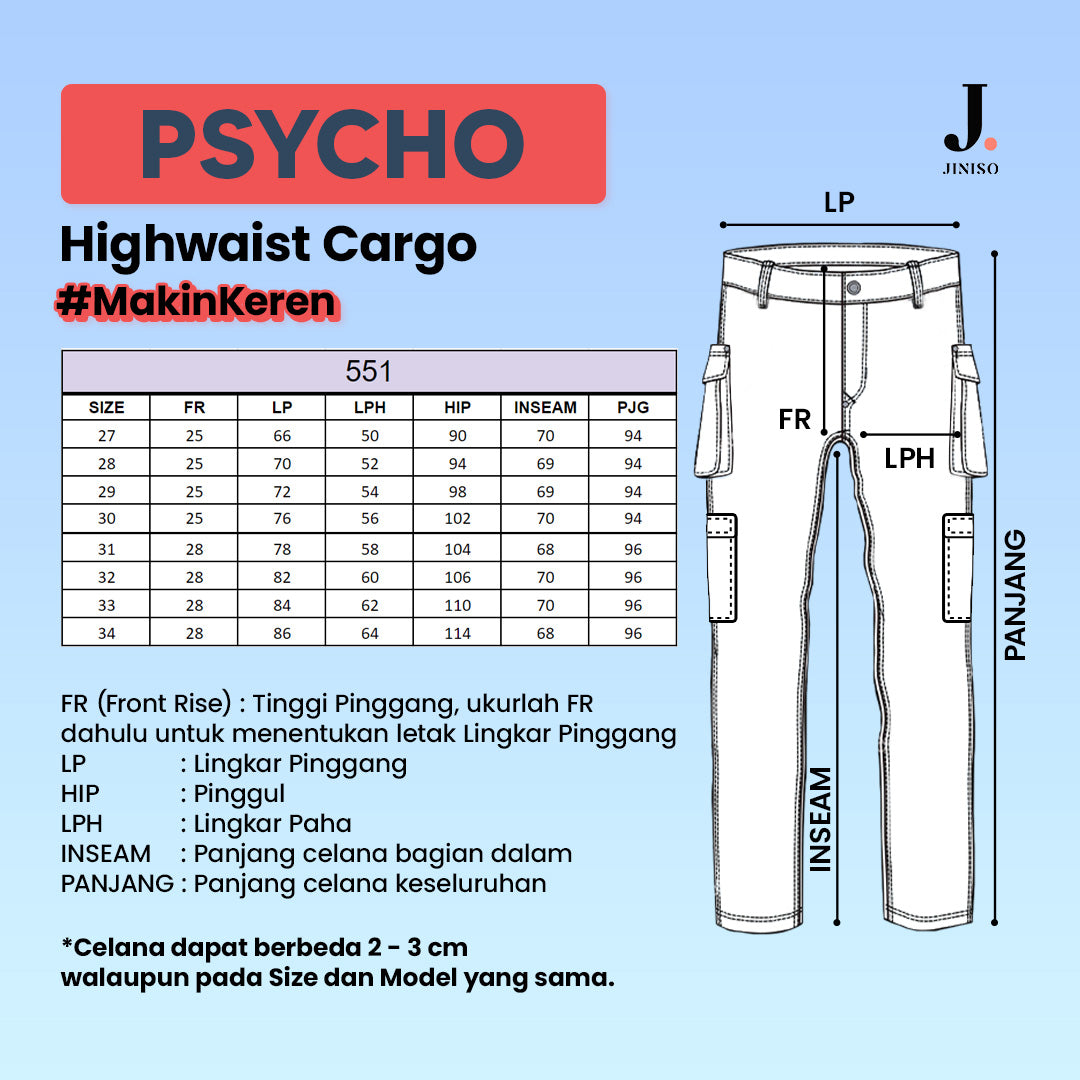 JINISO - Highwaist Cargo Loose Jeans 551 PSYCHO