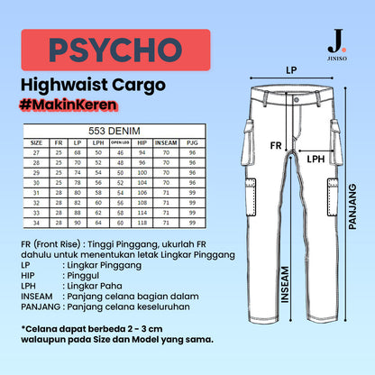 JINISO  Highwaist Cargo Loose Jeans Pria 553