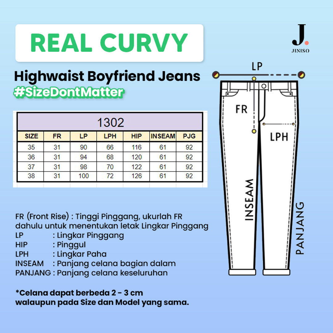 JINISO - Jumbo Boyfriend Jeans 1302 REAL CURVY