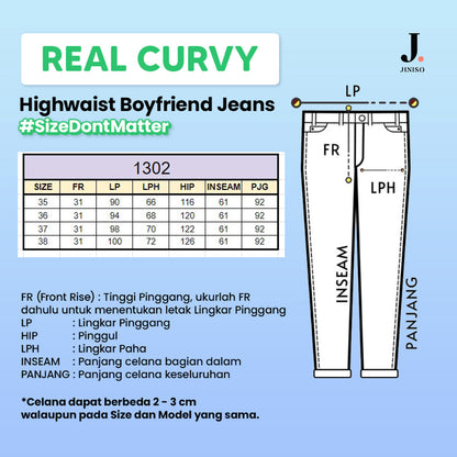 JINISO - Jumbo Boyfriend Jeans 1302 REAL CURVY