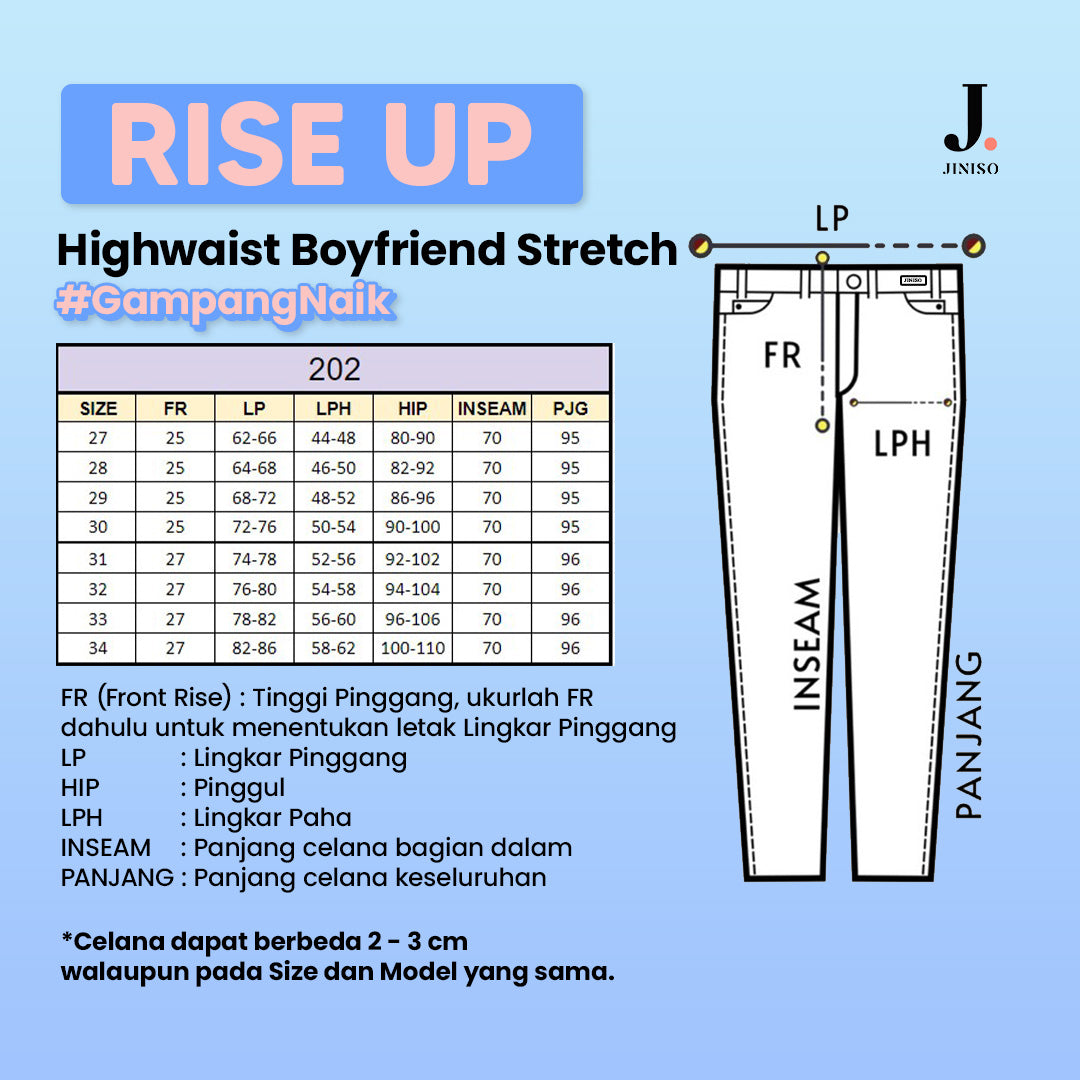 JINISO - Highwaist Boyfriend Stretch Jeans 202 RISE UP