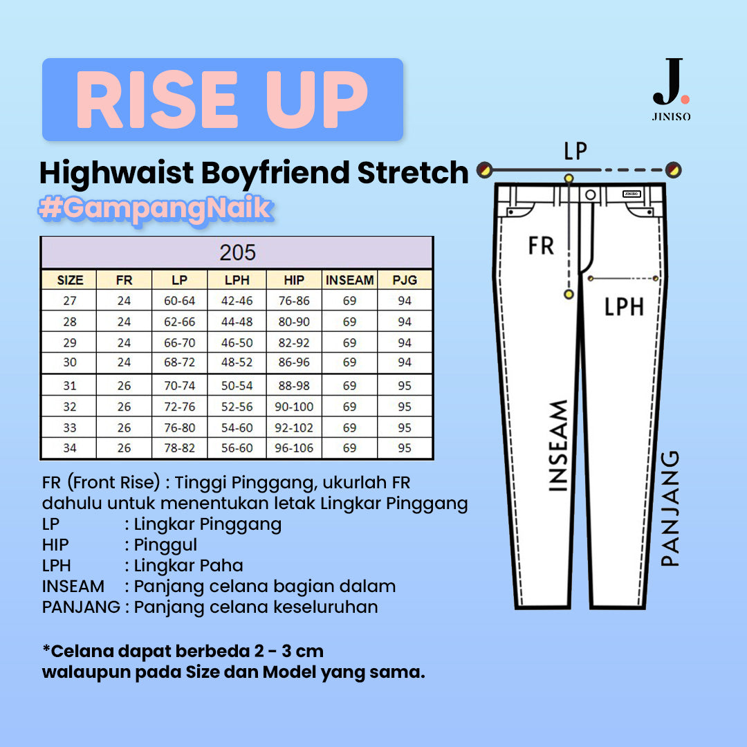 JINISO - Highwaist Boyfriend Stretch Jeans 205 RISE UP