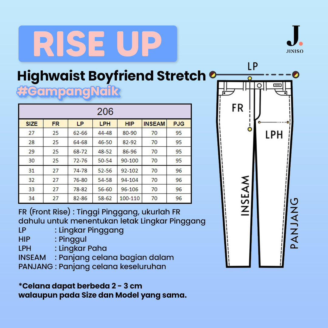 JINISO - Highwaist Boyfriend Stretch Jeans 206 RISE UP