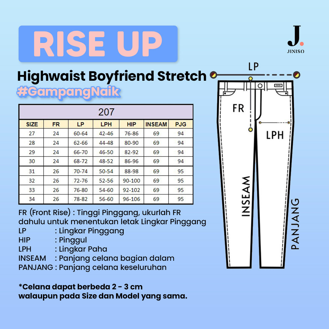 JINISO - Highwaist Boyfriend Stretch Jeans 207 RISE UP