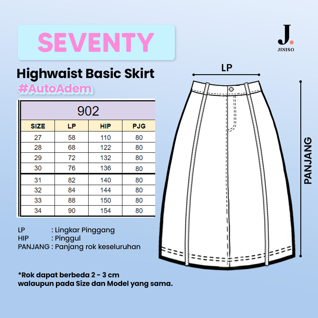 JINISO - Highwaist Rok A-Line Jeans Panjang 902 SEVENTY