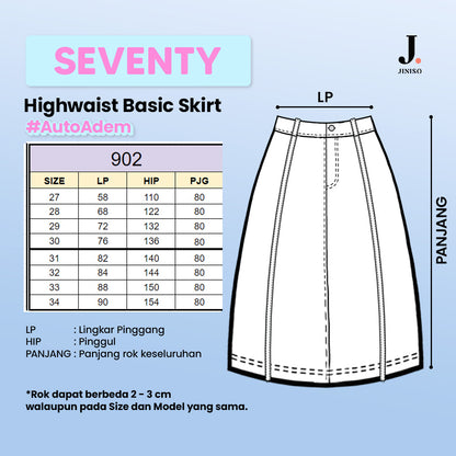 JINISO - Highwaist Rok A-Line Jeans Panjang 902 SEVENTY