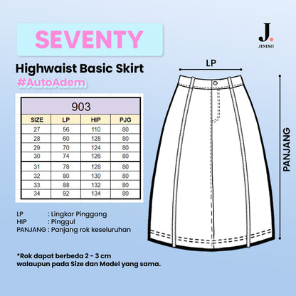 JINISO - Highwaist Rok A-Line Jeans Panjang 903 SEVENTY