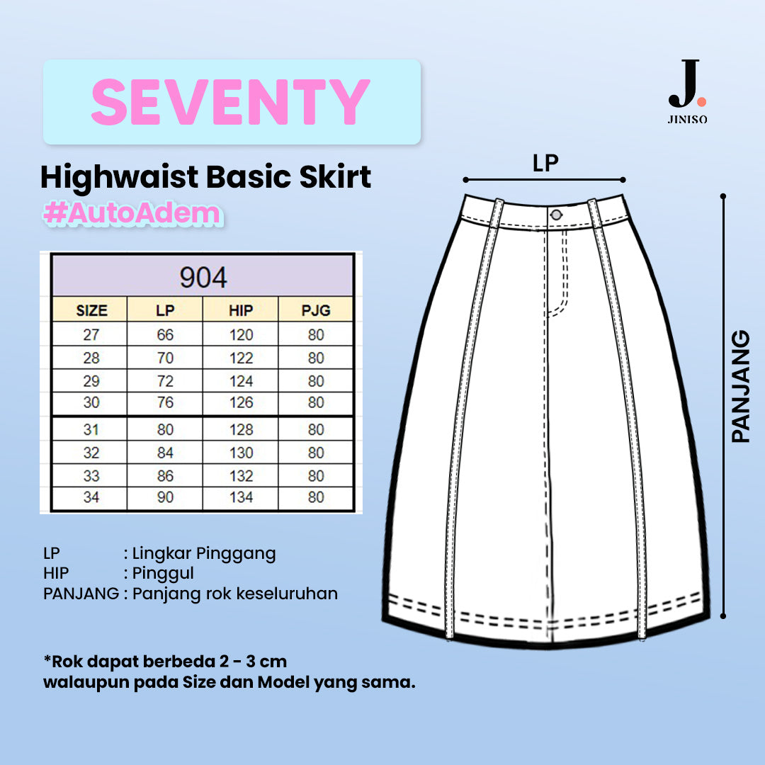 JINISO - Highwaist Rok A-Line Jeans Panjang 904 SEVENTY