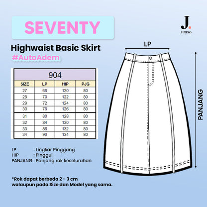 JINISO - Highwaist Rok A-Line Jeans Panjang 904 SEVENTY