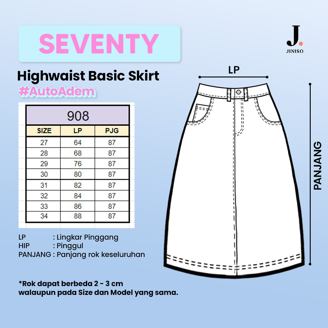 JINISO - Highwaist Rok Ashley Jeans Panjang 908 SEVENTY