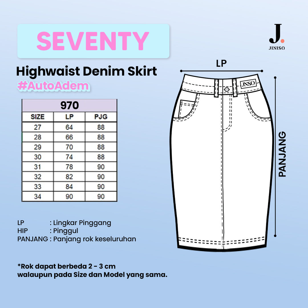 JINISO - Highwaist Rok Ashley Jeans Panjang 970 SEVENTY