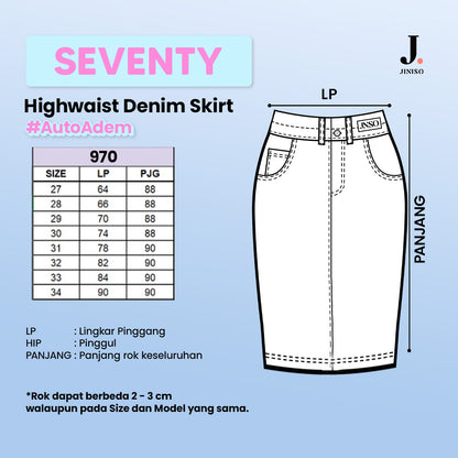 JINISO - Highwaist Rok Ashley Jeans Panjang 970 SEVENTY