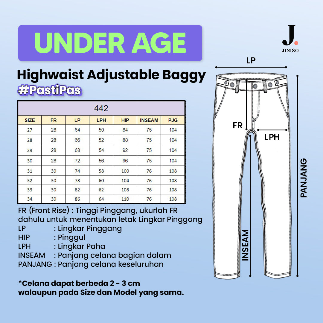 JINISO - Highwaist Adjustable Baggy Jeans 442 UNDER AGE