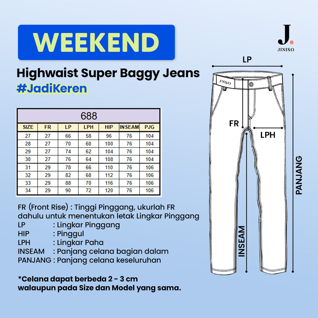 JINISO - Highwaist Oversize Baggy Loose Jeans 688 WEEKEND