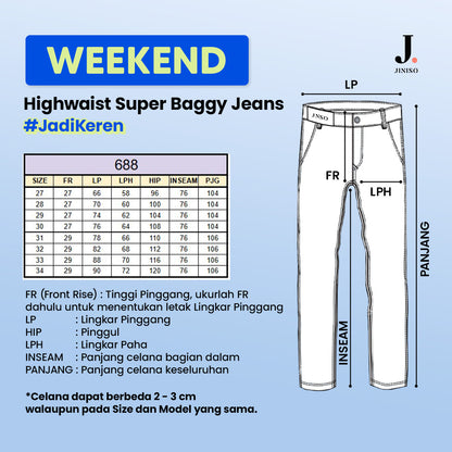 JINISO - Highwaist Oversize Baggy Loose Jeans 688 WEEKEND