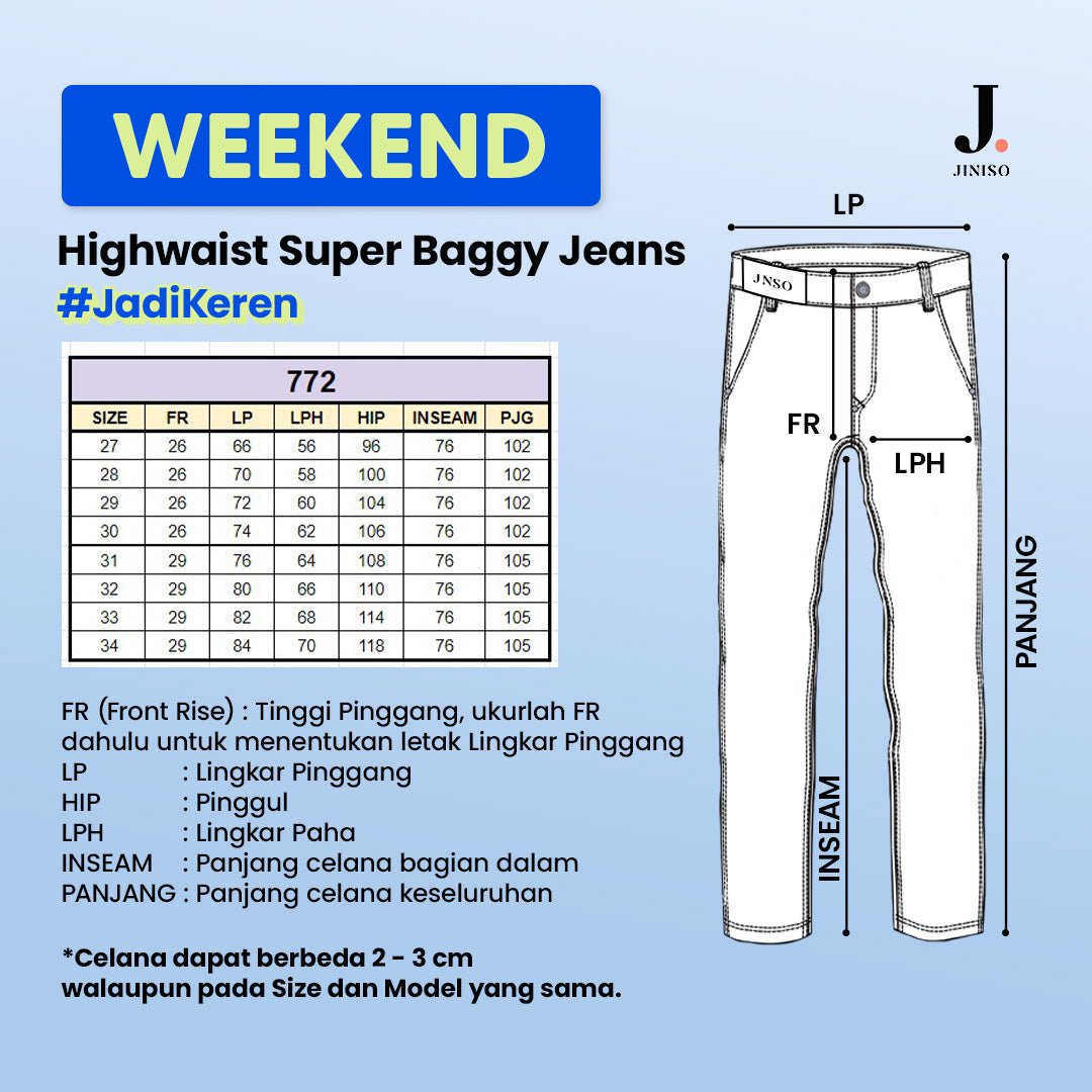 JINISO - Highwaist Oversize Baggy Loose Jeans 772 WEEKEND