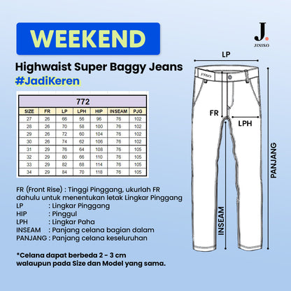 JINISO - Highwaist Oversize Baggy Loose Jeans 772 WEEKEND