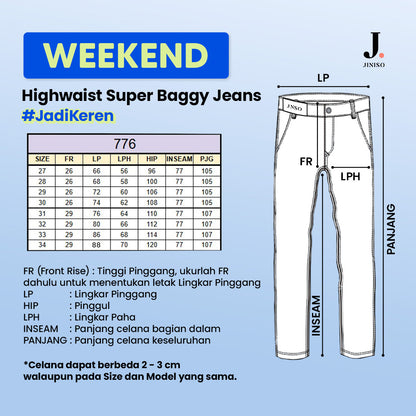 JINISO - Highwaist Oversize Baggy Loose Jeans 776 WEEKEND