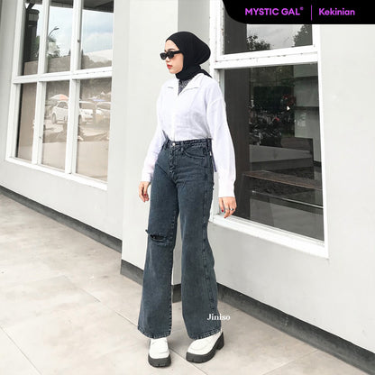 JINISO - Celana Kulot Ripped Loose 561 MYSTIC GAL