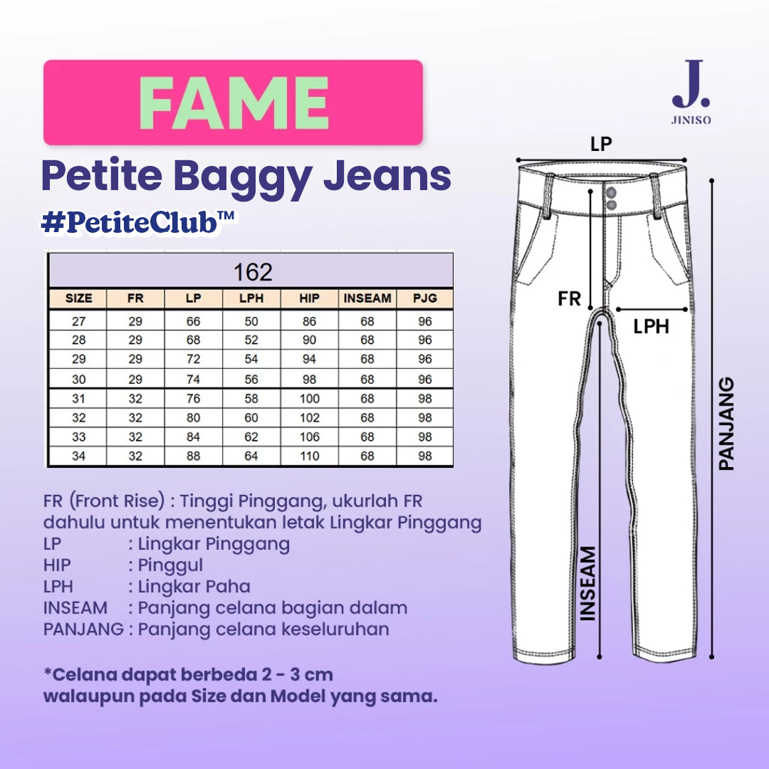 JINISO - Petite Highwaist Baggy Jeans 162 FAME
