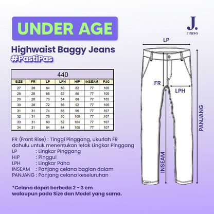 JINISO - Highwaist Adjustable Baggy Jeans 440 UNDER AGE