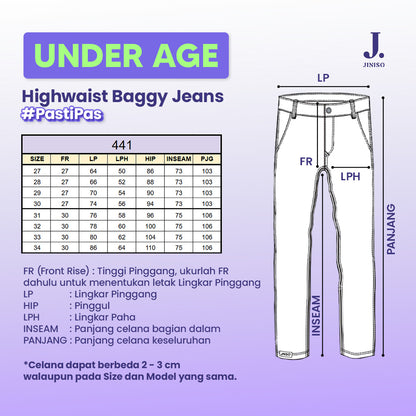 JINISO - Highwaist Adjustable Baggy Jeans 441 UNDER AGE