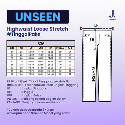 JINISO - Highwaist Straight Jeans Loose Stretch 836 UNSEEN