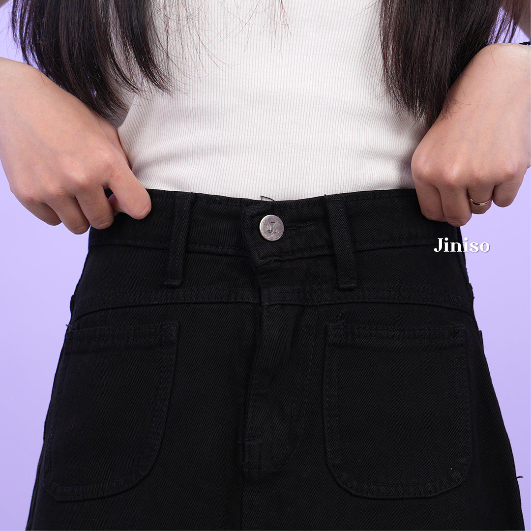 JINISO - Highwaist Pocket Rok Slit Jeans Panjang 968 SEVENTY